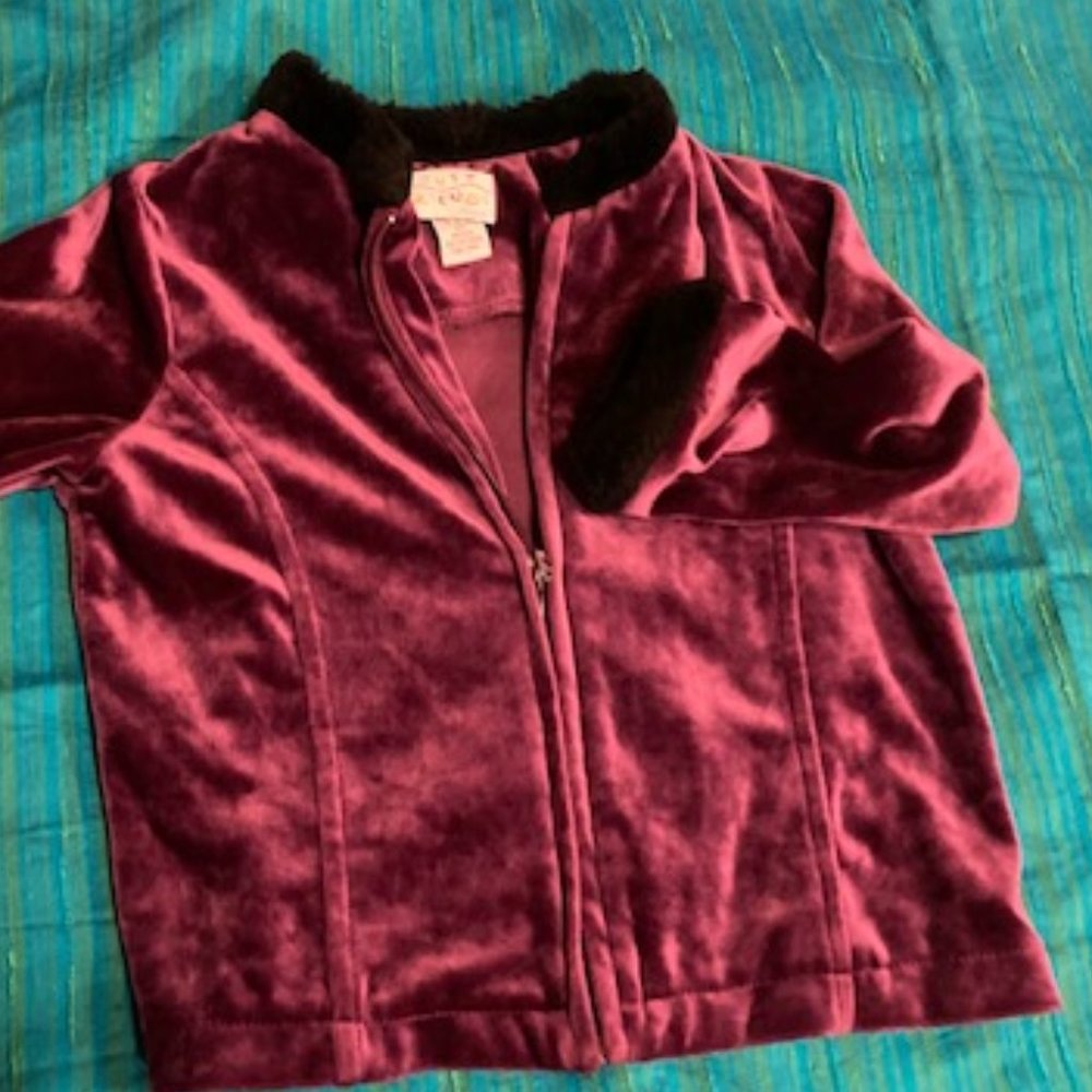 Purple Velour Jacket  with Black trim